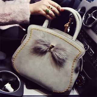 Nautilus Bags Furry Bow Hand Bag