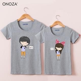 Onoza Short-Sleeve Printed Couple T-Shirt