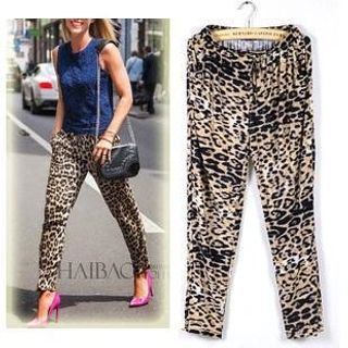 LIVA GIRL Leopard Print Drawstring Pants