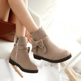 Shoes Galore Bow Accent Hidden Wedge Boots