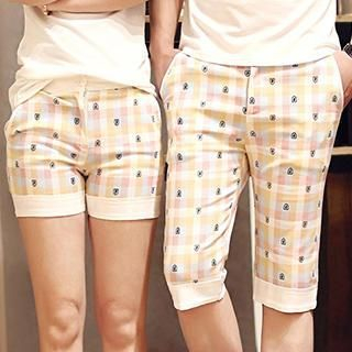 Azure Couple Plaid Shorts