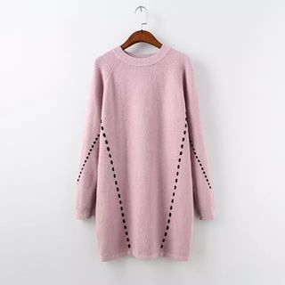 Ainvyi Dotted-Line Long Sweater