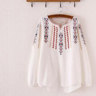 P.E.I. Girl Long Sleeved Embroidered Top