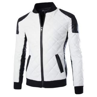 Bay Go Mall Faux Leather Quilted Jacket