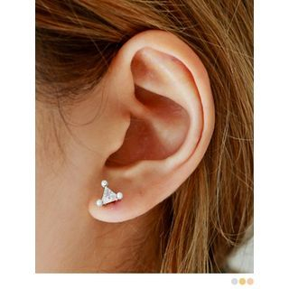 PINKROCKET Beaded Triangle Earrings