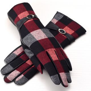 RGLT Scarves Plaid Buckled Gloves