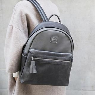 Full House Tasseled Faux-Leather Backpack