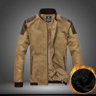 Alvicio Faux Leather Panel Zip Jacket