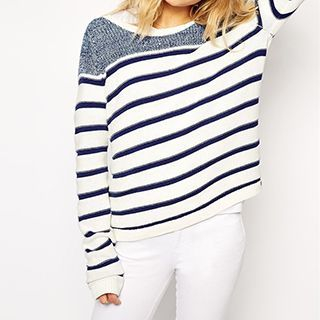 Eloqueen Color-Block Striped Sweater