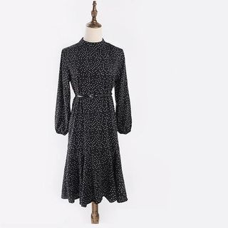 X:Y Long-Sleeve Dotted Dress