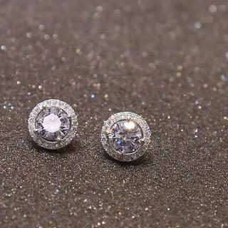 Love Generation Rhinestone Stud Earrings Silver - One Size