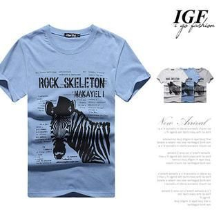 I Go Fashion Short-Sleeve Zebra Print T-Shirt