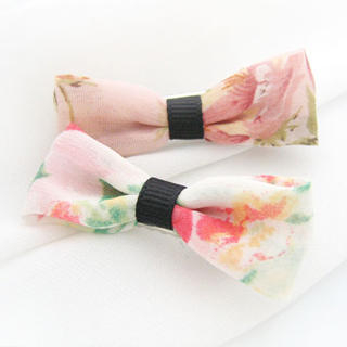Fit-to-Kill Sweet chiffon little bow hair pin 2 pieces One Size