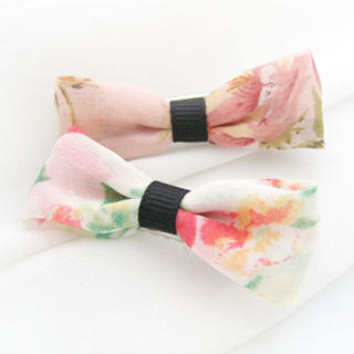 Fit to kill Sweet Chiffon Little Bow Hair Pin 2 Pieces One Size