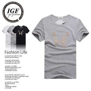 I Go Fashion Short-Sleeve Lettering T-Shirt