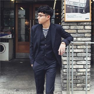 MITOSHOP Notched-Lapel Single-Breasted Jacket
