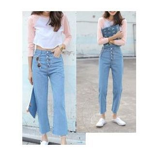 Sienne Buttoned Cropped Jeans
