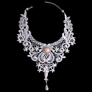 Fit-to-Kill Lace Vintage Necklace  White - One Size