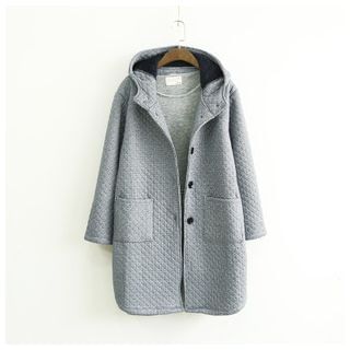 Ranche Houndstooth Hooded Quilted Coat