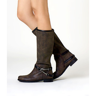 yeswalker Contrast-Trim Tall Boots
