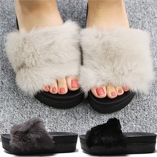 Reneve Faux-Fur Platform Slippers