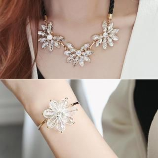 soo n soo Set: Rhinestone Necklace + Bracelet