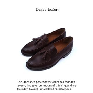 Ohkkage Genuine Leather Tassel Loafers