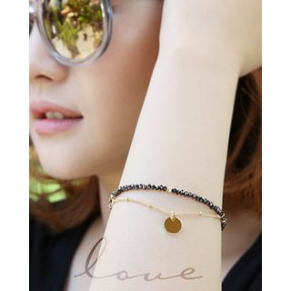 Miss21 Korea Metallic-Charm Beads Bracelet