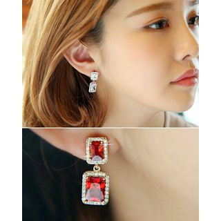 Miss21 Korea Dual-Square Dangle Earrings