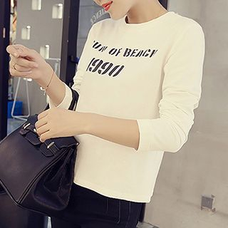 Fashion Street Lettering Long-Sleeve Top
