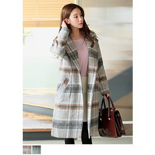 J-ANN Wool Blend Check Coat