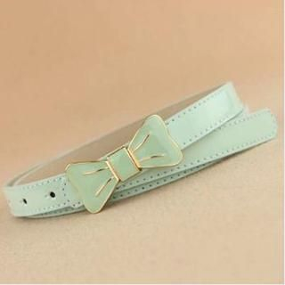 Charm n Style Bow-Accent Faux-Leather Slim Belt