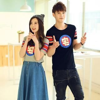 Evolu Couple Short-Sleeve Print T-Shirt