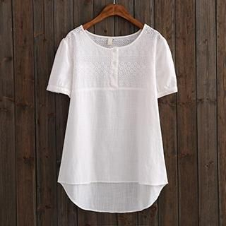Fashion Street Short-Sleeve Lace Top