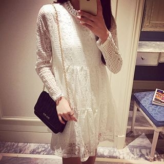 Fancy Show Long-Sleeve Lace Dress