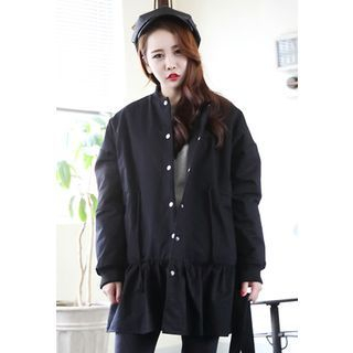 Dalkong Ruffled-Hem Snap-Button Jacket