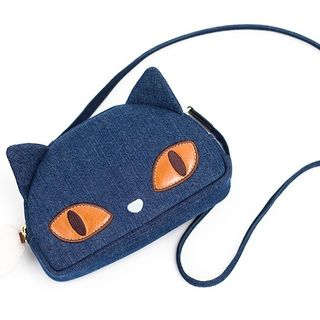 Plume Moon Denim Cat Cross Bag Blue - One Size