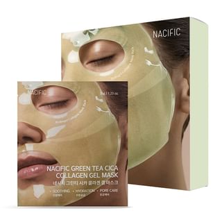 Nacific - Set de Mascarillas Faciales Green Tea Cica Collagen Gel Mask Set