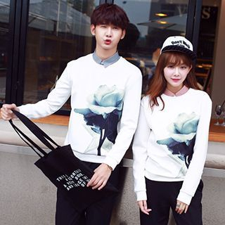 Lovebirds Couple Printed Pullover