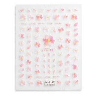 Meko - Embossed Nail Stickers Sakura 1 Pc
