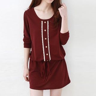 Jolly Club Long-Sleeve Single-Button Dress