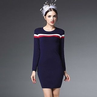 Ozipan Striped Knit Dress