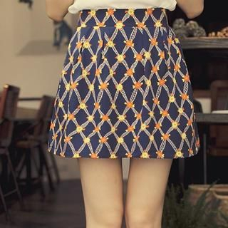 Tokyo Fashion Patterned Chiffon Pleated Skirt