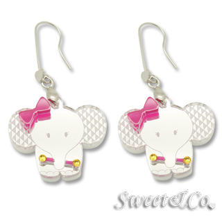 Sweet & Co. Sweet Rainbow Crystals Baby Elephant Silver earrings Silver - One Size