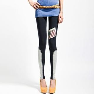 Lynley Flag Appliqué Panel Leggings