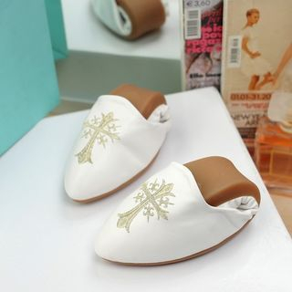 Pangmama Genuine Leather Embroidered Flats