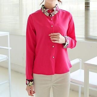 Jolly Club Floral-Collar Blouse