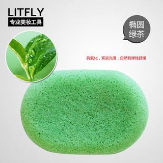 Litfly Natural Konjac Sponge (Oval) (Green Tea) 1 pc