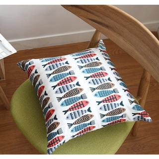 iswas Printed Linen Blend Cushion Cover