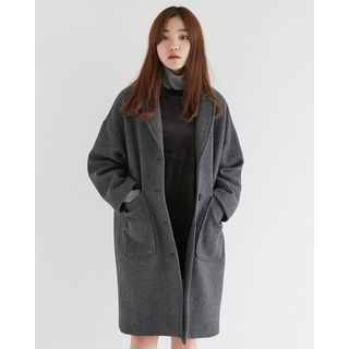 Someday, if Pocket-Detail Wool Blend Coat